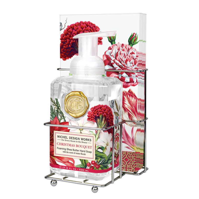 Christmas Bouquet Foaming Hand Soap & Napkin Set