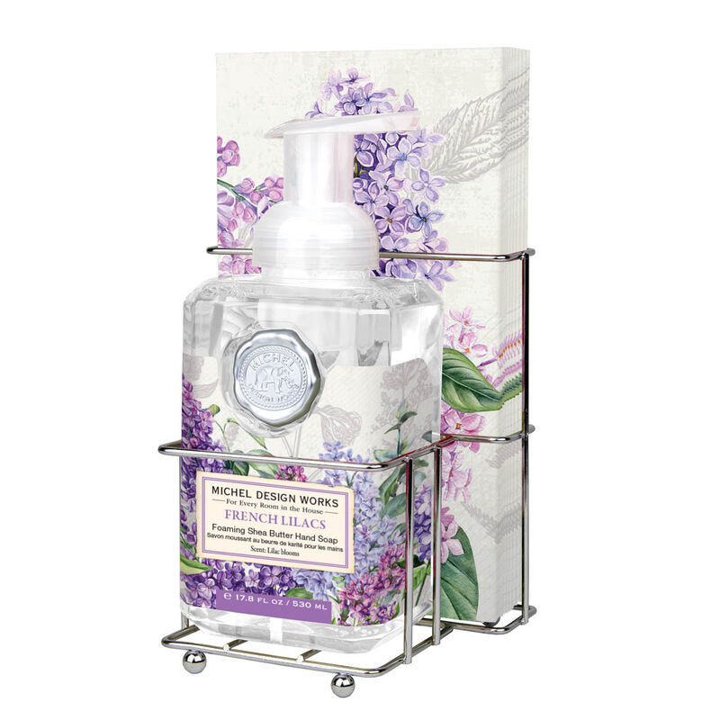 French Lilacs Foaming Hand Soap & Napkin Set