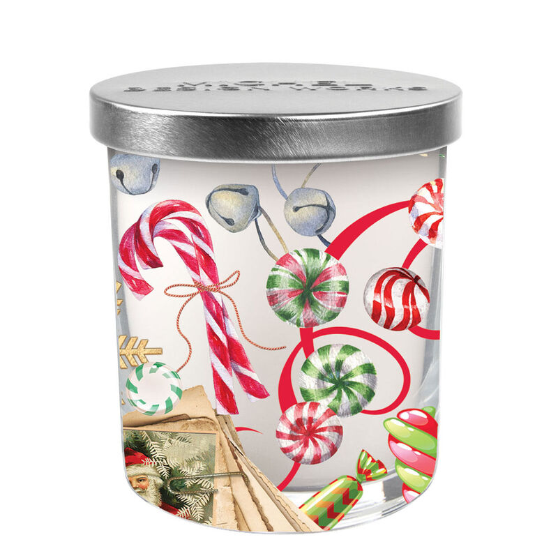 Peppermint Decorative Glass Candle 