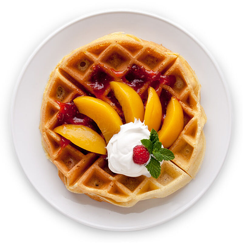 Peach Melba Waffle