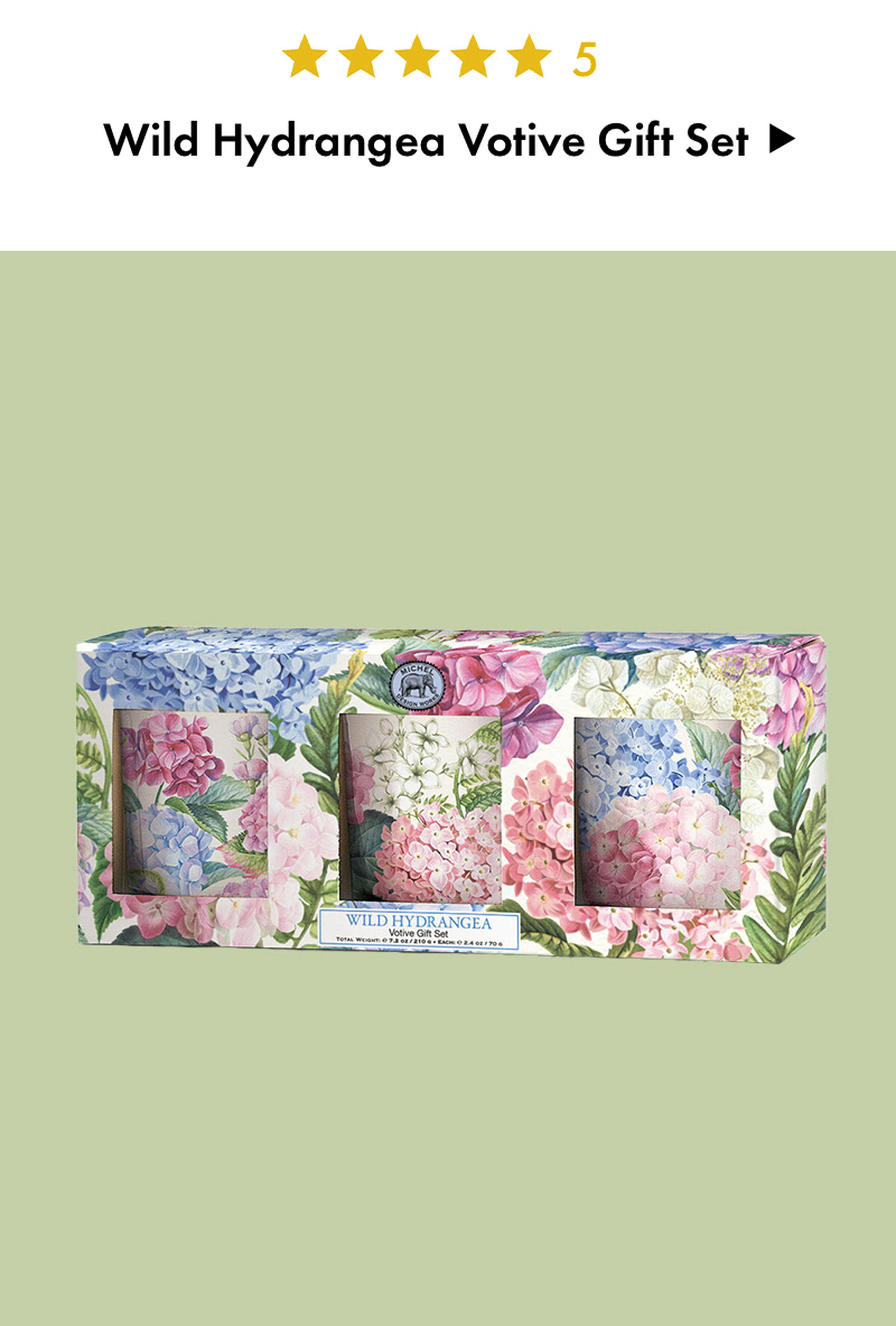 Wild Hydrangea Votive Gift Set - 5 Stars