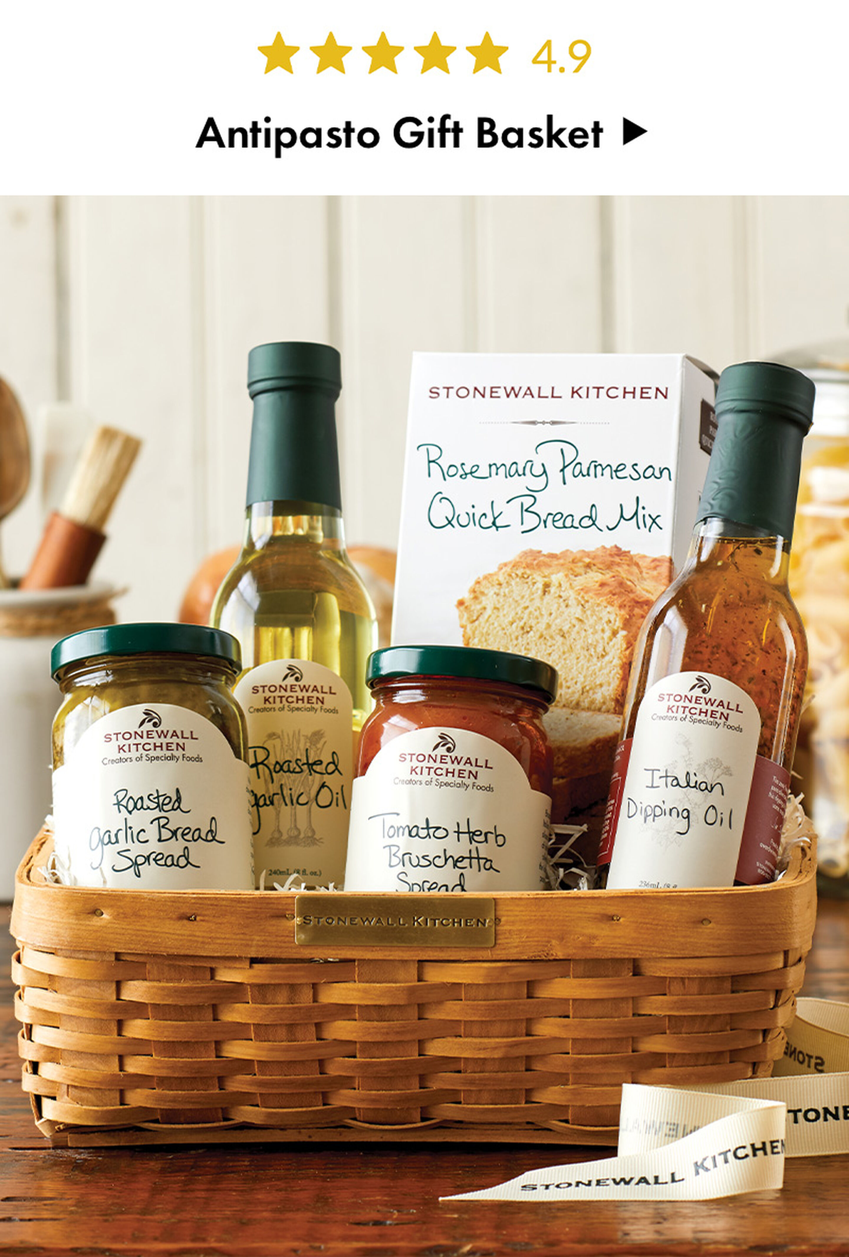 Antipasto Gift Basket - 4.9 Stars