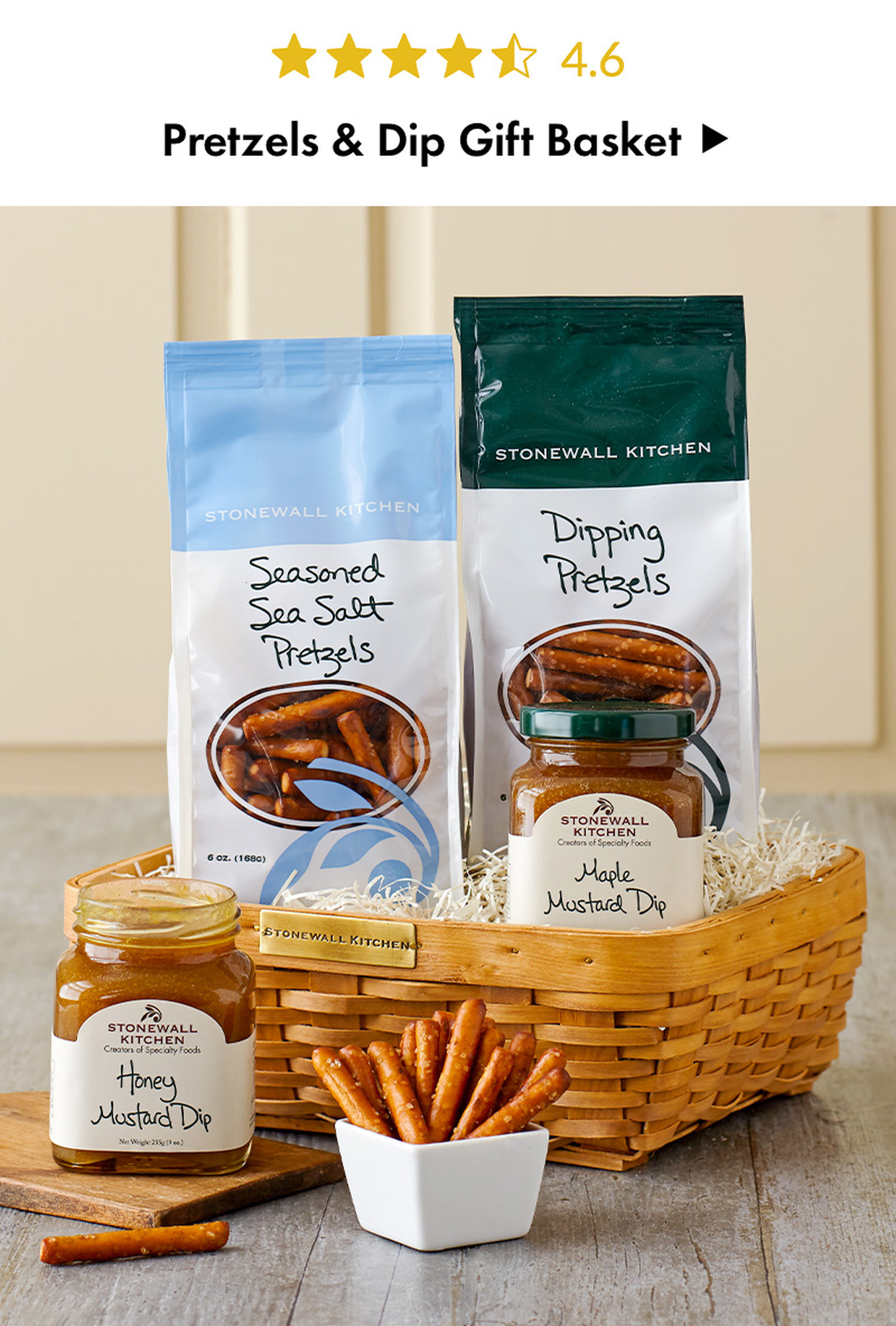 Pretzels and Dip Gift Basket - 4.6 Stars