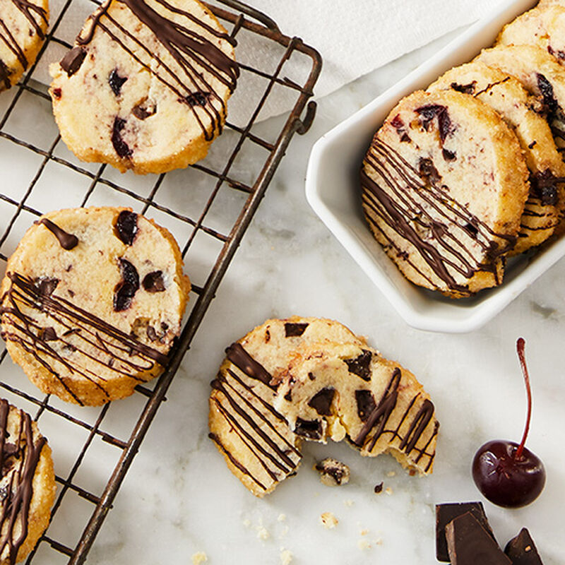 Cherry Chocolate Chunk Shortbread Cookies