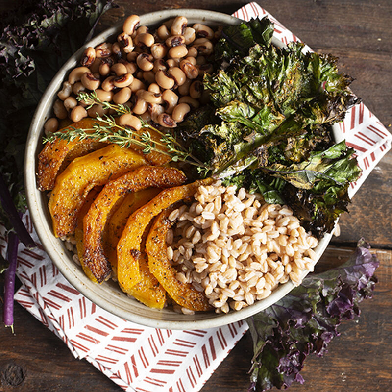 Squash & Crispy Kale Harvest Bowl