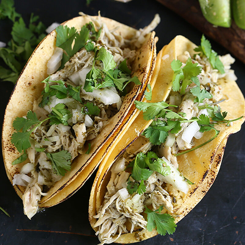 Crockpot Chicken Tomatillo Tacos