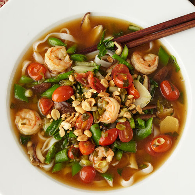 Sriracha Shrimp and Noodle Soup