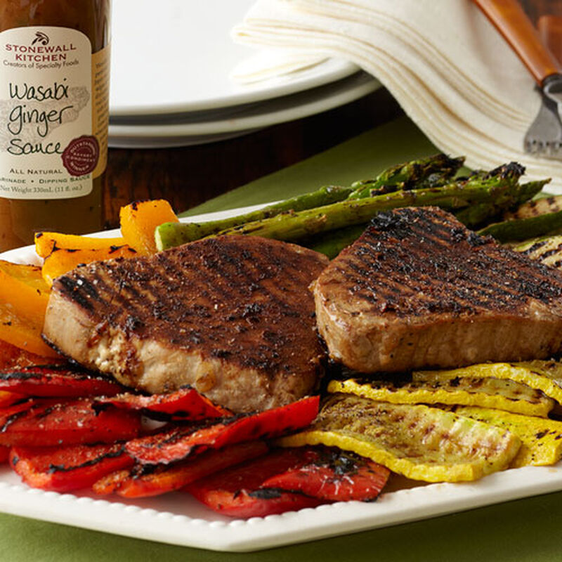 Grilled Tuna with Red Peppers